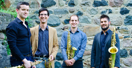 Donald Sinta Quartet members holding instruments