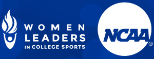 Logos for Women Leaders in College Sports and the NCAA.
