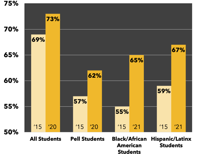 Bar graph depicting success rates