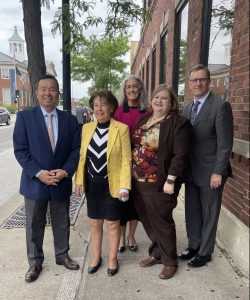 A photo of President Choi, Mary Sebacher, Dr. Kathy Moss, Dr. Carla Allen and Dean Kris Hagglund.