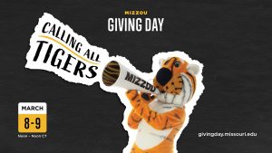 An illustration for Mizzou Giving Day: March 8-9.