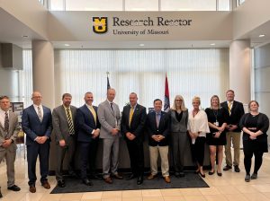 A photo of Lt. Gov. Mike Kehoe (center) with university leaders and MURR faculty and staff.
