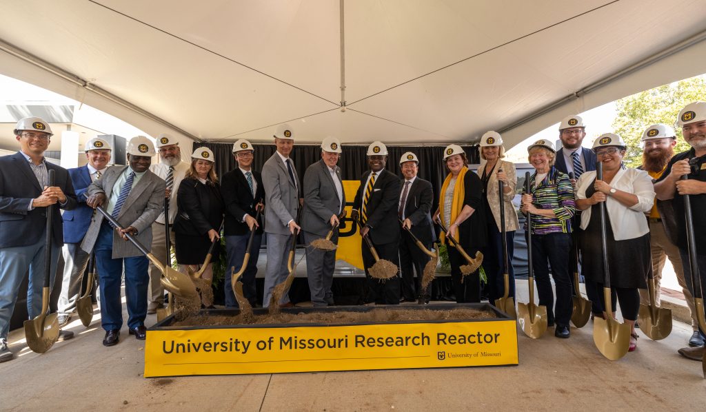 A photo of the groundbreaking ceremony for MURR West.
