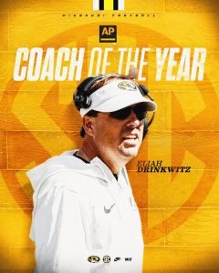 A photo illustration of Head Coach Eliah Drinkwtiz, who was named by The Associated Press as SEC Coach of the Year.
