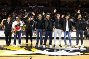 The team is recognized during the MU Men’s Basketball game on March 5. 
