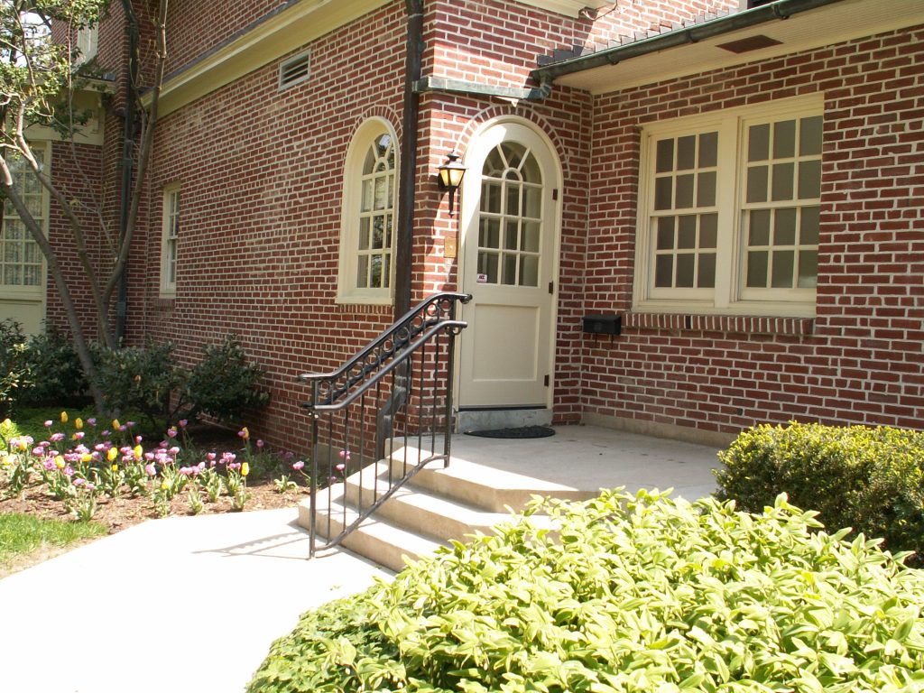 Chancellor’s Residence back door and flower beds