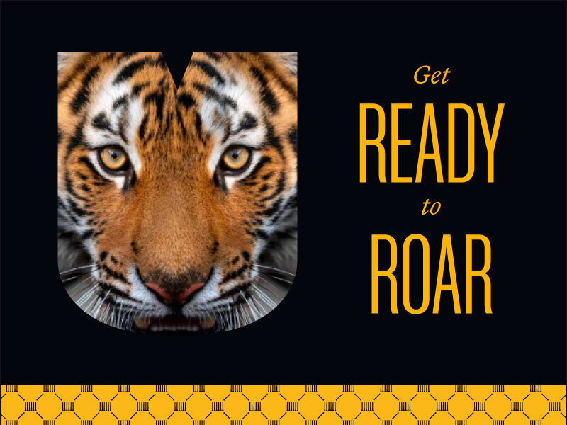 Get Ready to Roar invite with tiger.