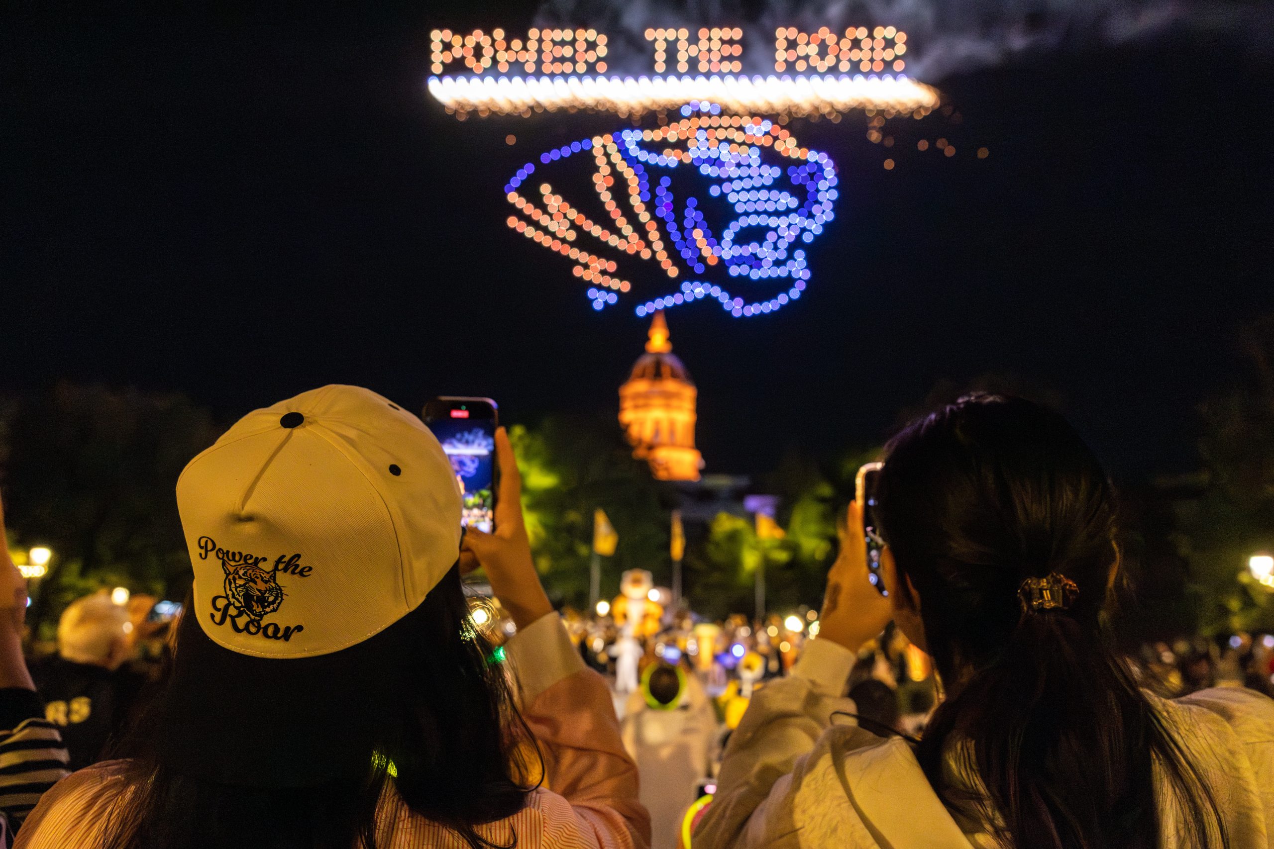Friday’s campaign kickoff events concluded with the Illuminate Mizzou drone show on Carnahan Quad.