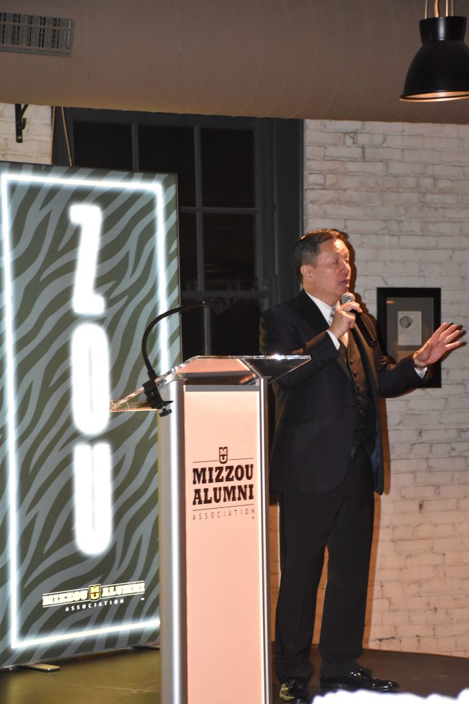 President Choi providing remarks at Tiger Ball.