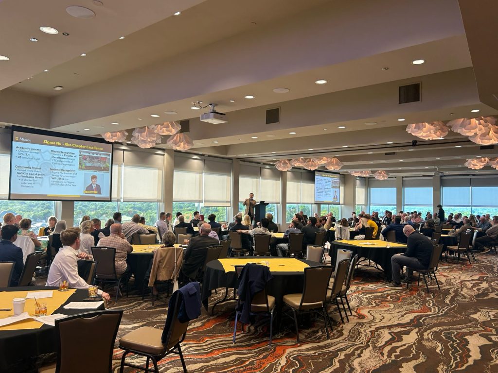 President Choi presenting during the Sigma Nu, Rho Chapter 140th Anniversary