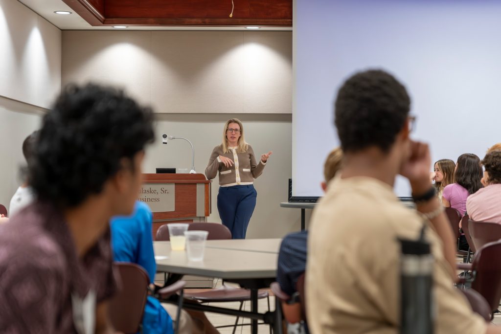 Brenna Noble Henderson presents at the Trulaske Wall Street Summer Camp