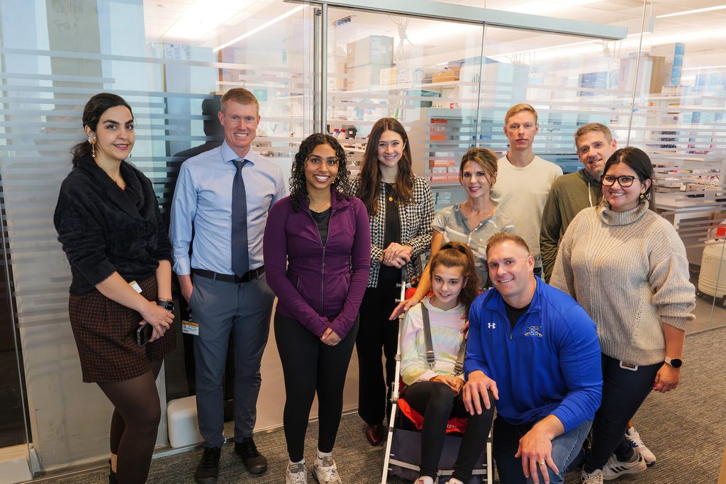 The Ruth Family is joined by members of the new Center for Translational Neurogenetics inside Mizzou’s Roy Blunt NextGen Precision Health building.